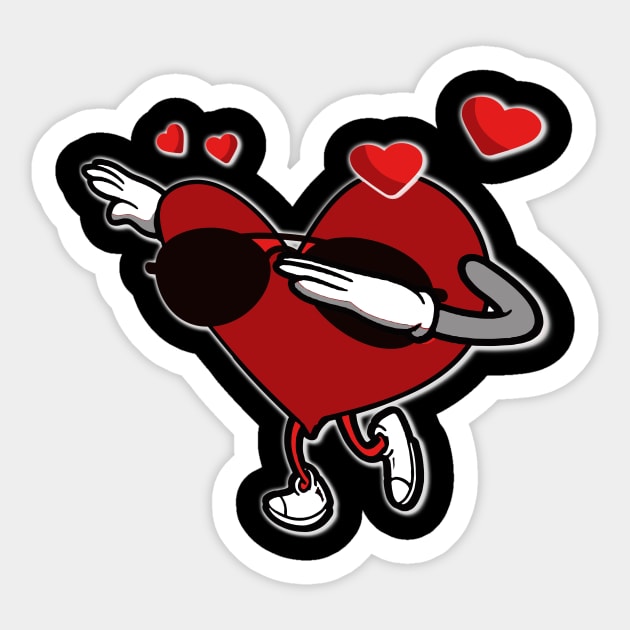 Funny Valentine's Day Dabbing Heart Dancing Sticker by theperfectpresents